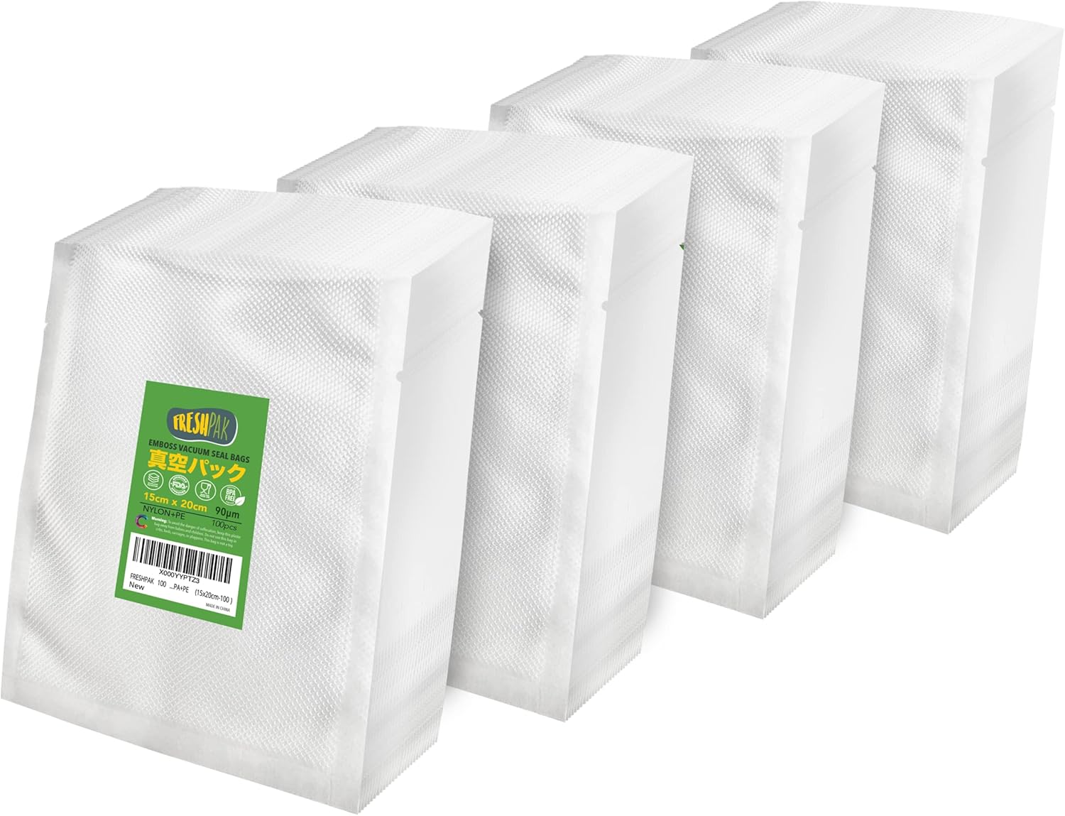 エンボス加工 15x20cm 90μ 100枚 × 4パック(合計400枚)